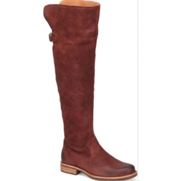 Kork-Ease Suede Sydney Knee High Boot- Dark Red Burgundy Size 7.5‎ Brand New